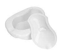 XOYIXOYI Bandeja de Cama para Ancianos y Pacientes, Resistente, con Tapa, diseño ergonómico con Muesca, para Uso doméstico y hospitalario, portátil y Duradera (Blanca)