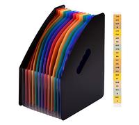 XOYIXOYI Carpeta de archivos expandible, 12 bolsillos, gran capacidad, para documentos A4, contratos, currículum, material PP duradero impermeable, pestañas coloridas, asas (Multicolor)