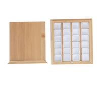 XOYIXOYI Paleta de bandejas de acuarela, bandeja mezcladora de acuarela de madera de bambú de 24 pocillos con tapa para viajes