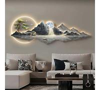 XOYUBIA Arte de Pared 3D Hecho a Mano con luz LED, Escultura Tradicional China de Pino para decoración del hogar y un Ambiente Acogedor