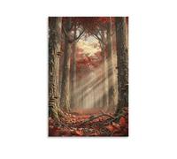 XPASHIQWC Bosque de arce rojo otoño Cuadro En Lienzo Cuadros Decoracion Pinturas Murales Cuadros Modernos Impresiones Lienzo Para Dormitorio Salon Poster 16x24inch(40x60cm)