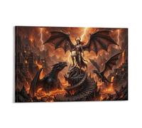 XPASHIQWC Dios de la guerra femenina Cuadro En Lienzo Cuadros Decoracion volcán infierno Pinturas Murales Cuadros Modernos Impresiones Lienzo Para Salon Dormitorios Comedor Pasillo 16x24inch(40x60cm)