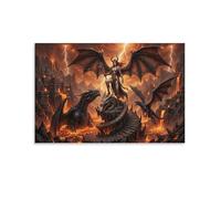 XPASHIQWC Dios de la guerra femenina Cuadro En Lienzo Cuadros Decorativos volcán infierno Pinturas Murales Pintura Poster Impresiones Lienzo Para Dormitorio Salon Poster 12x18inch(30x45cm)