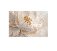 XPASHIQWC Flor de Peona Blanca y Dorada Cuadro En Lienzo Cuadros Decoracion Pinturas Murales Pintura Poster Impresiones Lienzo Para Sala De Estar Decoración Dormitorio 12x18inch(30x45cm)