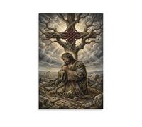 XPASHIQWC Jesús Cristo Cuadro En Lienzo Cuadros Decorativos cruz nódulo celta Pinturas Murales Cuadros Modernos Impresiones Lienzo Para Dormitorio Salon Poster 16x24inch(40x60cm)