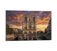 XPASHIQWC Notre-Dame de París Cuadro En Lienzo Cuadro Decorativo Pinturas Murales Pintura Poster Impresiones Lienzo Para Sala De Estar Decoración Dormitorio 24x36inch(60x90cm)