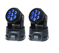 XPC Luz de cabeza móvil 7LEDx12W DMX-512 luz de escenario Mini Moving Head Light 4 en 1 4 Color RGBW con 5 modos de control para fiesta DJ Disco Beam iluminación