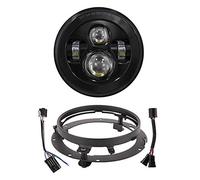 XPCTD Faro delantero de luz LED de 7 pulgadas con soporte para montaje para motocicletas Touring Street Glide Road King Ultra Classic Electra Glide Fat Boy Tri Cvo Heritage Softail Slim