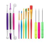 XPE 12 Piezas Fondant Cake Decorating Tool Set,Pincel de azúcar para decoración de Tartas,Marcadores de Grado alimenticio Royal Icing para Galletas