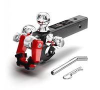 XPE - Soporte de enganche de remolque con gancho y grillete de remolque giratorio, se adapta a receptor de enganche de 2 pulgadas con 1-7/8 pulgadas, 2 pulgadas y 2-5/16 pulgadas, seguro con pestillo