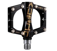 XPEDO TRVS 9 Pedales Planos de Bicicleta | Cuerpo de Aluminio CNC 6061, Eje Cromoly, Cartucho Sellado y rodamientos DU, 24 Pines reemplazables, Color Negro