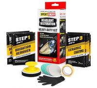 XPERTCHEMY Kit de Restauración de Faros de Coche, Limpiador para Faros Amarillentos y Opacos, 3 Pasos, Sin Herramientas Eléctricas, con Protección Cerámica UV