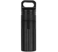 XPEX 1 Pieza Pastillero Pequeño, Esconde Dinero, Pastillero de Bolsillo, Llavero de Bolsillo de Aluminio Impermeable, Escondite Secreto, Para Viajes de Emergencia Actividades al Aire Libre(Negro)