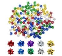 XPEX 100 Piezas Cintas de Regalo, Cintas Autoadhesivas para Decoración de Regalos, Cintas de Regalo para Navidad, Cumpleaños y Eventos, Decoración Navideña, Empaquetado con Lazo de 1 Pulgada