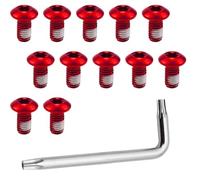 XPEX 12 Piezas Tornillos de Disco de Freno MTB Tornillos de Rotor de Freno MTB Bicicleta M5x10MM Tornillos de Rotor de Freno Tornillos de Aleación con Llave Torx T25 Tornillos en forma de 1 L