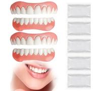 XPEX 2 Cajas prótesis dentales postizas naturales y cuentas térmicas de 50g, carillas dentales temporales universales superiores e inferiores, dientes en mal estado