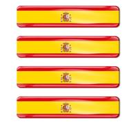 XPEX 2 Pares 3D Gel Pegatinas Bandera Nacional de España Spain Silicona Adhesivo Autos Coches Motos Ciclomotores Bicicletas Ordenador Portátil, 6x1.2cm