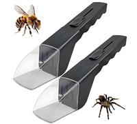 XPEX 2 Piezas de Atrapa Insectos,Herramienta para Capturar Insectos Vivos,Trampa para Arañas e Insectos, Atraparañas Fácil de Capturar y Observar, Apto para niños (Negro)