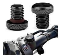 XPEX 2 Piezas M10 Par CNC Aluminio Pulido Espejo para Motocicleta Tapones Ciegos Agujas del Reloj Negro