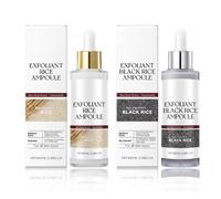 XPEX 2pcs White & Black Rice Ampoule Duo,Exfoliante Suave Facial y Corporal Para Células Muertas De La Piel,Suero Iluminador Con Extracto Des Arroz Para Todo Tipo De Pie