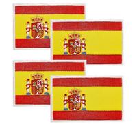 XPEX 4 Piezas 8x5cm Parches Militares Bordados Bandera España con Colores Oficiales, Parches España Bordados, para bolsas de ropa Mochila Uniforme Militar Táctico al aire libre Jersey