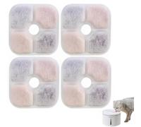 XPEX 4 Piezas Filtros de Fuente para Gatos, Filtro de Fuente para Gatos, Filtros de Carbón Activado, Filtro de Pelo Triple Filtración para Dispensador de Agua de Fuente de 2L/3.2L/4L