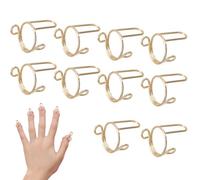 XPEX Anillos de uñas de 10 piezas, anillo de punta de uñas, anillos de uñas de mujer ajustables reutilizables extraíbles para llevar uñas de manicura（Golden）