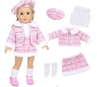 XPEX Juego de 5 Piezas Nenuco Ropa para Muñecas Reborn 35-43 cm,Ropa para muñecas Reborn,Compatible con Baby Born, Regalos para Niñas, Niños (Rosa)
