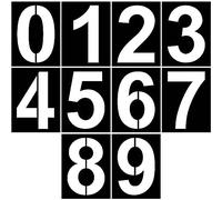 XPEX Plantilla Numérica Grande y Recortable Plantillas Numéricas Reutilizables para Números de Casa10 Piezas Plantillas Numéricas de Plástico para Pintar del 0 al 9