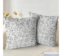 XPHZZL Juego de 2 fundas de cojín 40 x 40 cm - Suaves fundas de cojín decorativas de hojas de jardín de doble cara para sofá, cama, jardín, decoración exterior de primavera con cremallera invisible 40