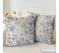 XPHZZL juego de 2 fundas de cojín 55 x 55 cm - Suaves fundas de cojín decorativas de hojas de jardín de doble cara para sofá, cama, jardín, exterior, decoración de primavera con cremallera invisible