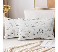 XPHZZL Juego de 2 fundas de cojín de 30 x 50 cm, fundas de almohada lisas con flores silvestres para sofá, cama, jardín, decoración de primavera al aire libre, plantas con cremallera invisible, 12 x