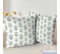 XPHZZL Juego de 2 fundas de cojín de 50 x 50 cm, cojines decorativos suaves con flores vintage, fundas de cojín boho para sofá, cama, jardín, decoración exterior de primavera, plantas de flores con