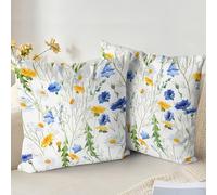 XPHZZL Juego de 2 fundas de cojín de 60 x 60 cm, suaves de doble cara con diseño floral de jardín, fundas de almohada decorativas para sofá, cama, jardín, decoración de primavera al aire libre, con