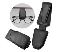 Xpieoyrm 2 Piezas Porta Gafas para Coche, Soportes para Gafas de Coche Clip, Soportes magnéticos de Cuero para Lentes de Sol para automóvil, portagafas Clip para Visera Solar, Accesorios Coche