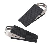 Xpieoyrm 2 piezas topes para puertas suelo, Topes de Goma Antideslizantes para Puertas, con mango de acero inoxidable, Protección de Pared y Muebles, para Todo Tipo de Suelos en Interiores Exteriores