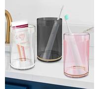 Xpieoyrm 3 Vasos de Cepillo de Dientes de baño, Vaso de Enjuague bucal, Vaso de Cepillo de Dientes irrompible, Vasos de Dientes de Plástico Reutilizable, para Adultos, Adolescentes y niños