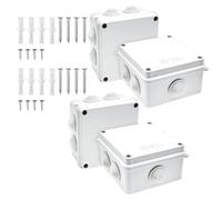 Xpieoyrm 4 piezas Caja de Derivación Estanca Exterior Electricas, caja de derivación impermeable IP65, Caja rectangular de derivación de pared cuadrada, para Eléctricos, Comunicaciones, 100x100x70 mm