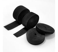 Xpieoyrm 4 Piezas Elastica Negra y Plana 20m, Coser la Banda Elástica, Cinta Elástica de Costura de 10mm 20mm 30mm 40mm de Ancho, Gran Elasticidad Elastico Costura, para DIY Coser a Mano