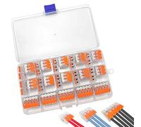 Xpieoyrm 50 piezas Conectores Eléctricos, Conectores Eléctricos Rapidos con Palanca, Bornes de Conexion Electrica, 2/3/5 Puertos Compacto Conductor Conector, Terminal enchufable del conector del cable