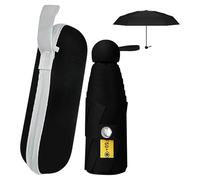 Xpieoyrm Mini Paraguas del Sol, Paraguas de Viaje Prtátil, Paraguas Plegable Pequeño, Paraguas Compacto Con 8 Varillas Con 1 Caja De Almacenamiento Para Cápsulas Negra, Protección Uv Para Exteriores