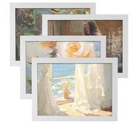 Xpieoyrm Set de 4 Marcos de Fotos, 8 Pulgadas marco de madera MDF 15x20cm, Hecho de Madera Panel de Cristal Marco de Fotos para Decoracion, Opción para Espacios de Arte, Oficinas y Hogares