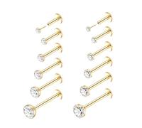 Xpircn Piercing para labio, labio, monroe, nariz, medusa, tragus, hélice, cartílago, joyería para mujeres y hombres, 16G US, Acero inoxidable, Acero inoxidable.