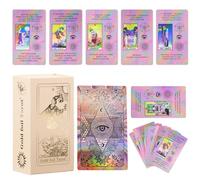 XPJBKC Cartas Tarot, 78+2 Piezas Baraja Tarot con Guía de Viaje Lateral, PVC Cartas de Tarot, Carta de Tarot Rider Waite Edición En Inglés con Libro GuíA para Principiantes (Rosa)