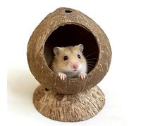 XPJBKC Casita para hámsteres, 5,5 x 4,3 pulgadas, con apertura de 7 cm, forma de concha de coco, para erizos, jerbos, conejos y pequeños animales domésticos