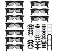XPJBKC Gafas Detective Set, 10 Piezas Gafas Espía y 48 Bigotes Falsos Autoadhesivos, Gafas Espia NiñO Retrovisoras, para Fiestas TemáTicas De Detectives, Regalos de Fiesta de CumpleañOs Infantil