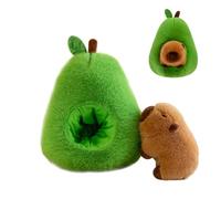XPJBKC Peluche Capybara 2 en 1, 35 cm de capibara en aguacate, bonito aguacate, peluche extraíble, peluche supersuave para decoración del hogar