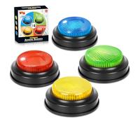 XPJBKC Timbres de Respuesta, 4 Piezas Pulsadores de Colores Juego, Answer Buzzers Learning Resources Juguete Educativo a Partir de 3 Años