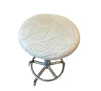 XPJYUA 1PC Round Bar Stool Seat Covers Jacquard Dustproof Slipcovers for Swivel Chairs or Barstools Funda Taburete de Bar(Rice White,S)