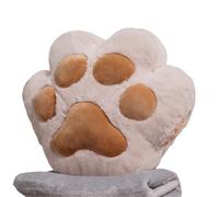 XPJYUA Almohada de Mano de Peluche Almohada de Pata Oso y Gato 34/40 cm con Dos Agujeros, Manta Franela, Peluche Colorido(Light Brown,34cm Without Blanket)